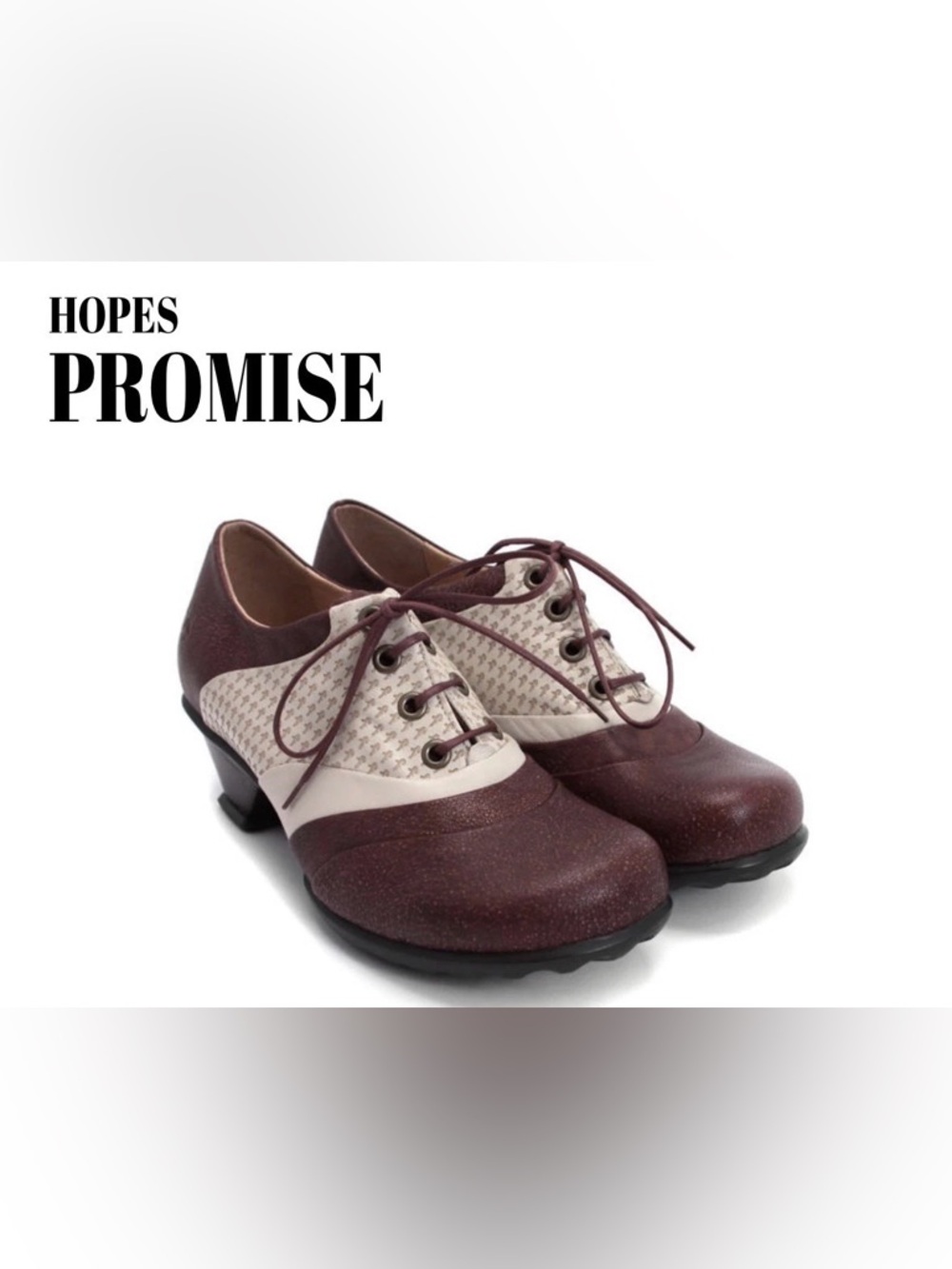 Fluevog NEARLY NEW Hopes Promise burgundy/light pink lace-up shoe - 7.5 (fits 7)